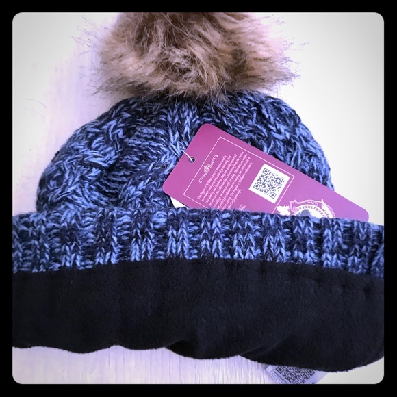 BLUE FLANNEL LINED NWT BEANIE! - Picture 2 of 4
